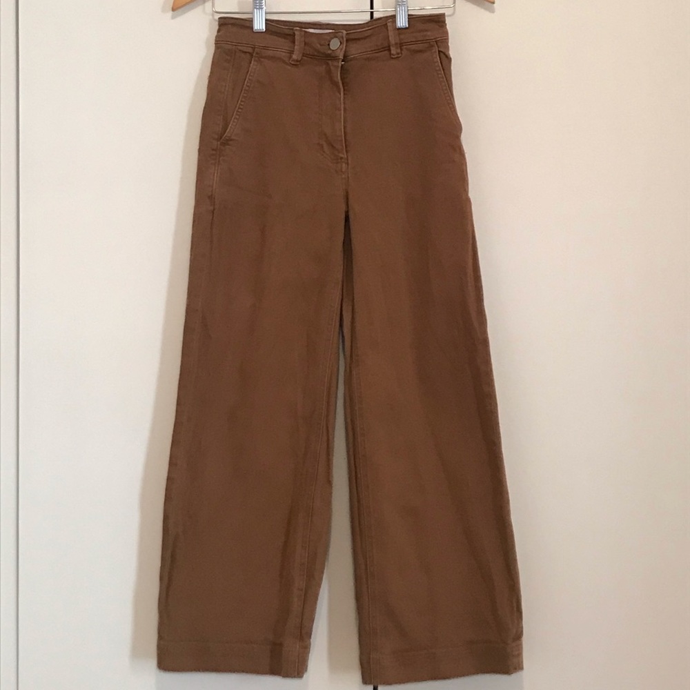 Everlane wide leg crop pant ochre size 2
